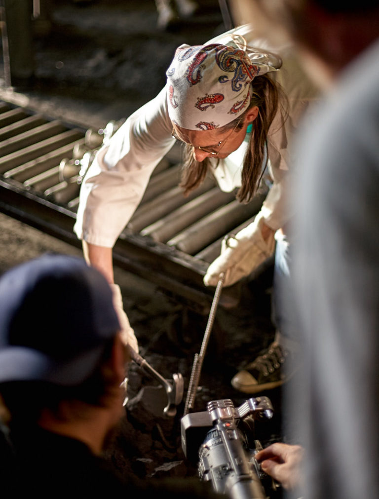 Circus-Szalewski revealing a freshly forged skate truck.