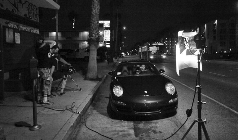 Shooting in the heart of Santa Monica, pretty late at night.