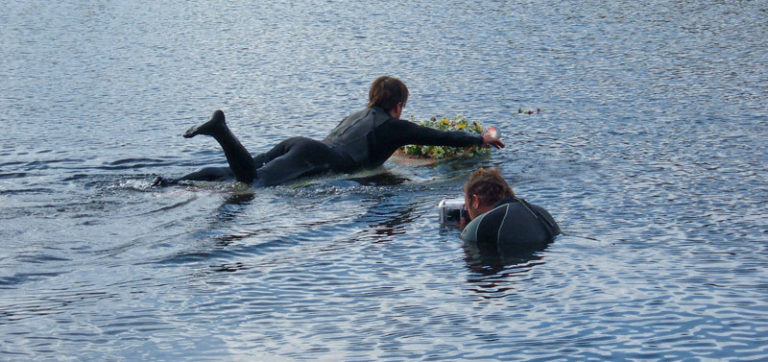 The Director had to get in the freezing water to get some dramatic shots.